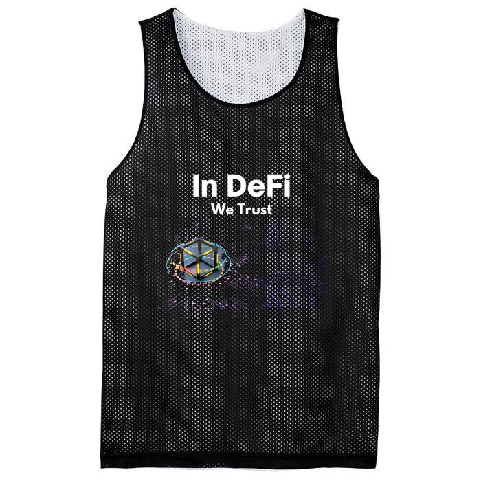 In DeFi We Trust Cryptocurrency Bitcoin Ethereum Blockchain Mesh Reversible Basketball Jersey Tank