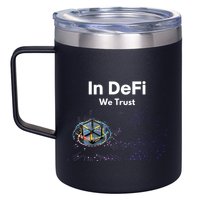 In DeFi We Trust Cryptocurrency Bitcoin Ethereum Blockchain 12oz Stainless Steel Coffee Mug