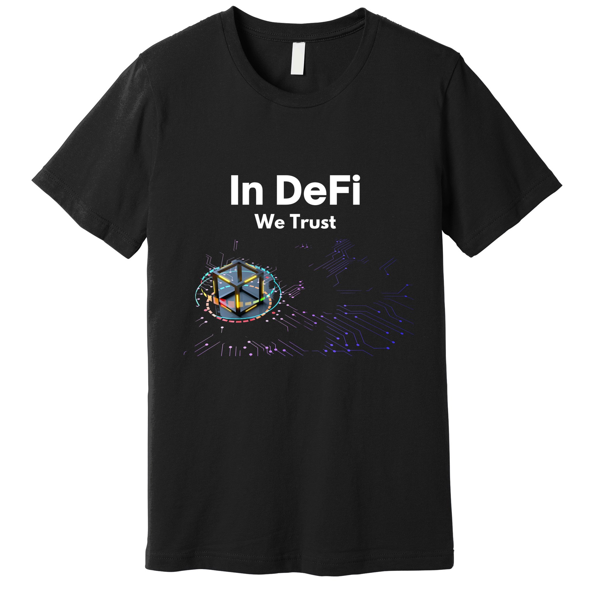 In DeFi We Trust Cryptocurrency Bitcoin Ethereum Blockchain Premium T-Shirt