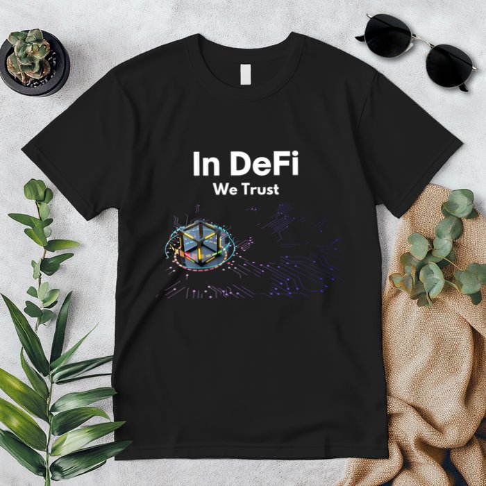 In DeFi We Trust Cryptocurrency Bitcoin Ethereum Blockchain Premium T-Shirt