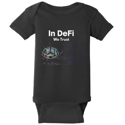 In DeFi We Trust Cryptocurrency Bitcoin Ethereum Blockchain Baby Bodysuit