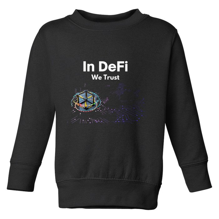 In DeFi We Trust Cryptocurrency Bitcoin Ethereum Blockchain Toddler Sweatshirt