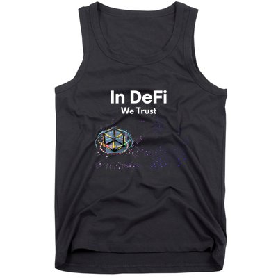 In DeFi We Trust Cryptocurrency Bitcoin Ethereum Blockchain Tank Top