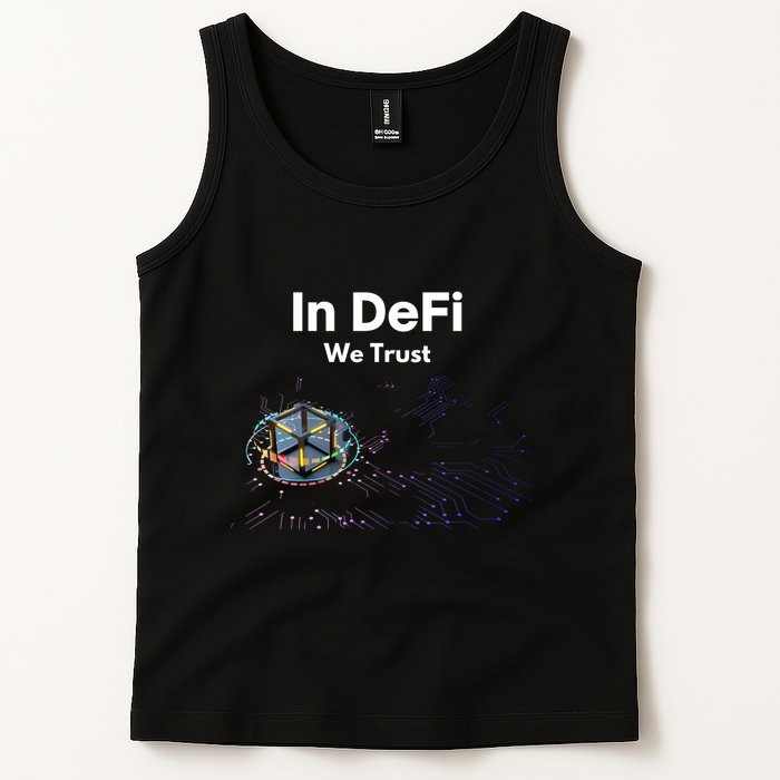 In DeFi We Trust Cryptocurrency Bitcoin Ethereum Blockchain Tank Top
