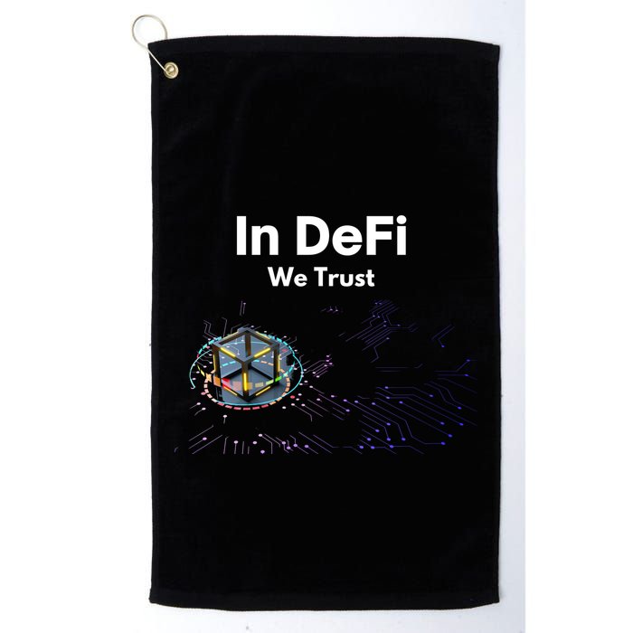 In DeFi We Trust Cryptocurrency Bitcoin Ethereum Blockchain Golf Towel