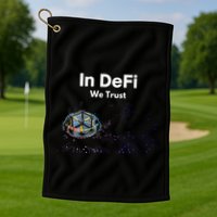 In DeFi We Trust Cryptocurrency Bitcoin Ethereum Blockchain Golf Towel