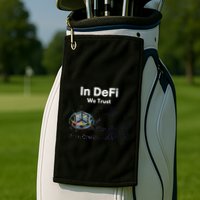 In DeFi We Trust Cryptocurrency Bitcoin Ethereum Blockchain Golf Towel