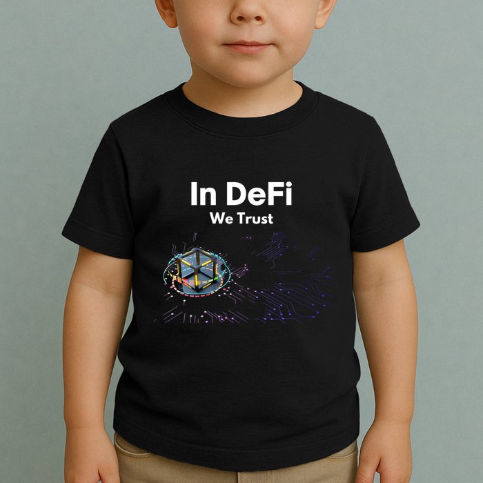In DeFi We Trust Cryptocurrency Bitcoin Ethereum Blockchain Toddler T-Shirt