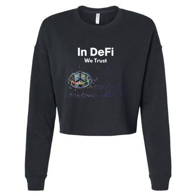 In DeFi We Trust Cryptocurrency Bitcoin Ethereum Blockchain Cropped Pullover Crew