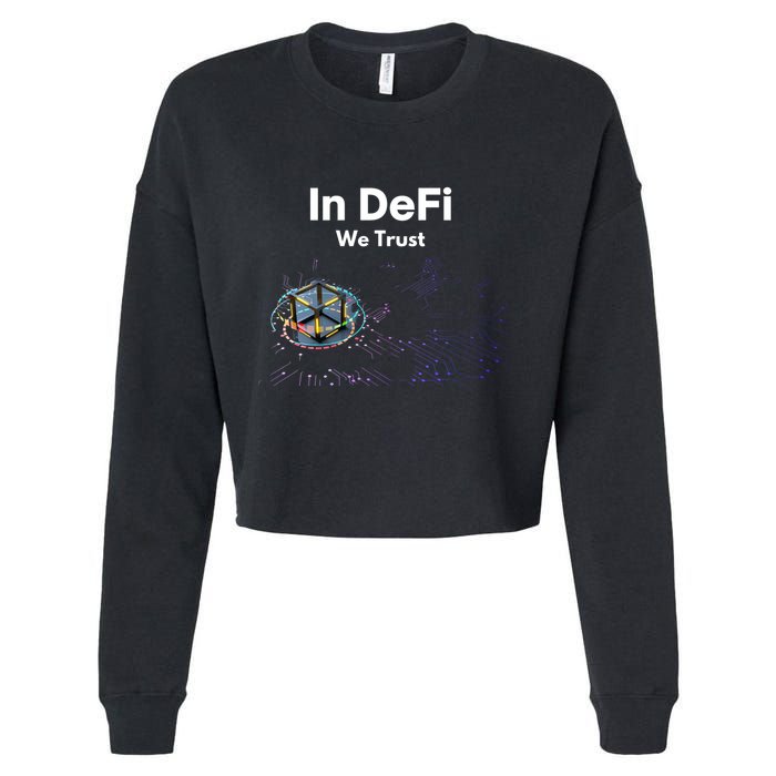 In DeFi We Trust Cryptocurrency Bitcoin Ethereum Blockchain Cropped Pullover Crew