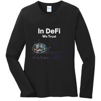 In DeFi We Trust Cryptocurrency Bitcoin Ethereum Blockchain Ladies Long Sleeve Shirt