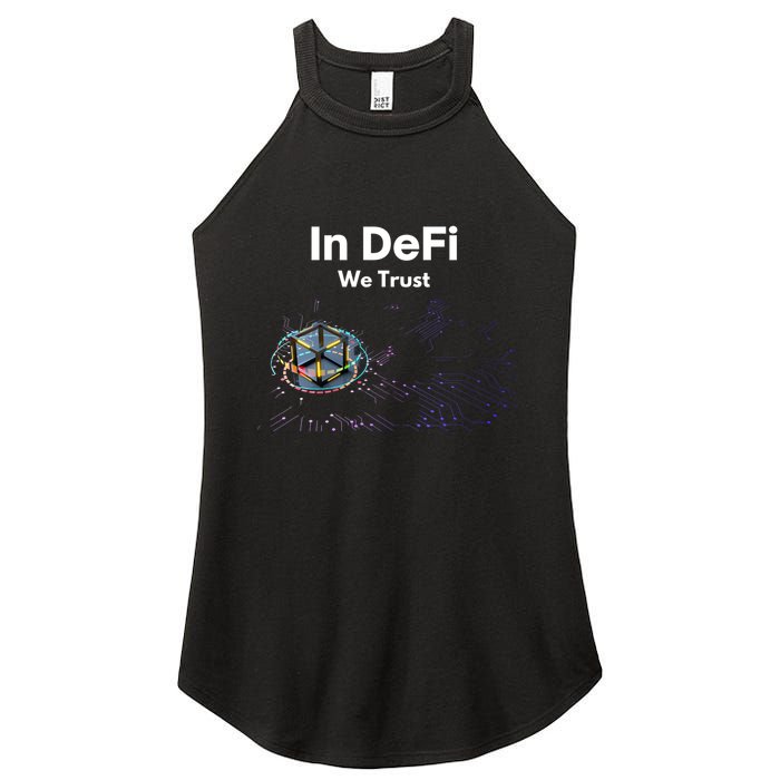 In DeFi We Trust Cryptocurrency Bitcoin Ethereum Blockchain Women's Perfect Tri Rocker Tank