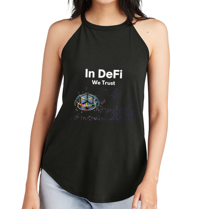 In DeFi We Trust Cryptocurrency Bitcoin Ethereum Blockchain Women's Perfect Tri Rocker Tank