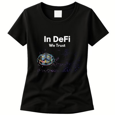In DeFi We Trust Cryptocurrency Bitcoin Ethereum Blockchain Womens T-Shirt
