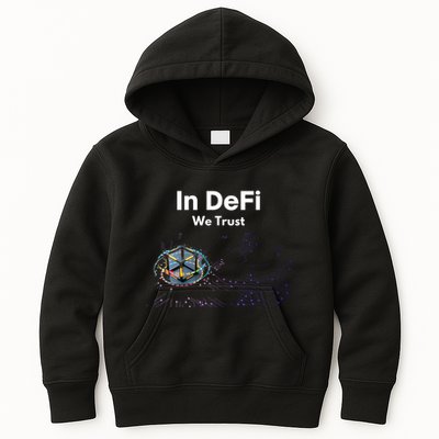 In DeFi We Trust Cryptocurrency Bitcoin Ethereum Blockchain Kids Hoodie