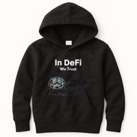 In DeFi We Trust Cryptocurrency Bitcoin Ethereum Blockchain Kids Hoodie