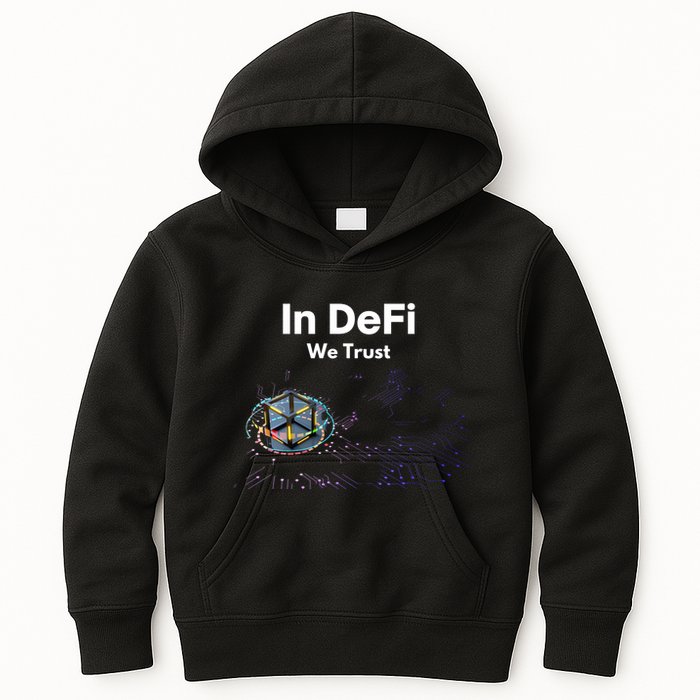 In DeFi We Trust Cryptocurrency Bitcoin Ethereum Blockchain Kids Hoodie