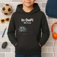 In DeFi We Trust Cryptocurrency Bitcoin Ethereum Blockchain Kids Hoodie