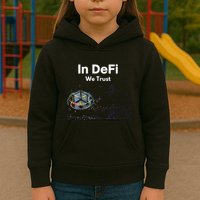 In DeFi We Trust Cryptocurrency Bitcoin Ethereum Blockchain Kids Hoodie