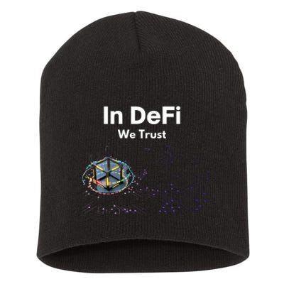 In DeFi We Trust Cryptocurrency Bitcoin Ethereum Blockchain Short Acrylic Beanie