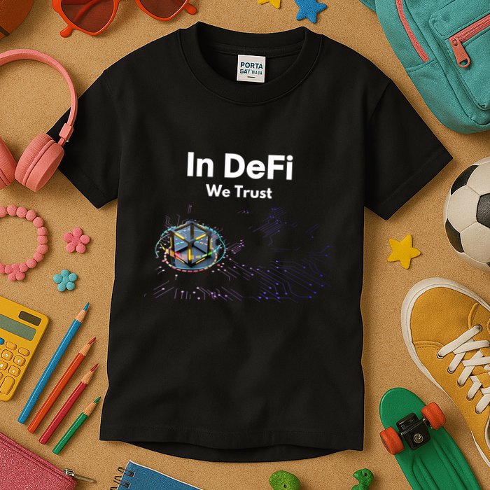 In DeFi We Trust Cryptocurrency Bitcoin Ethereum Blockchain Kids T-Shirt