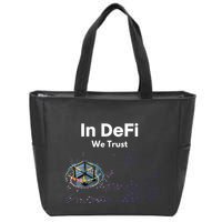 In DeFi We Trust Cryptocurrency Bitcoin Ethereum Blockchain Zip Tote Bag
