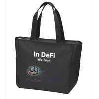 In DeFi We Trust Cryptocurrency Bitcoin Ethereum Blockchain Zip Tote Bag
