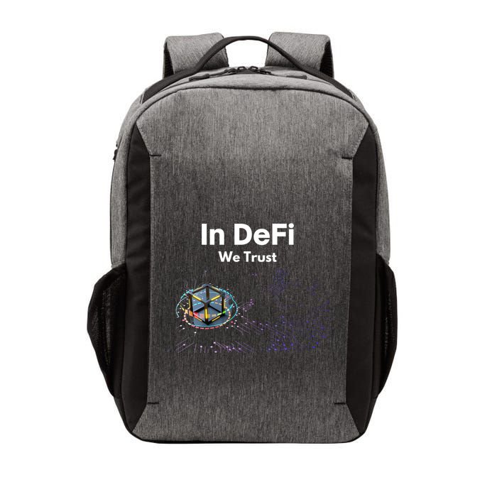 In DeFi We Trust Cryptocurrency Bitcoin Ethereum Blockchain Vector Backpack