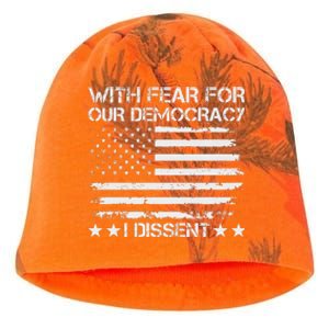 I Dissent With Fear For Democracy Kati - Camo Knit Beanie