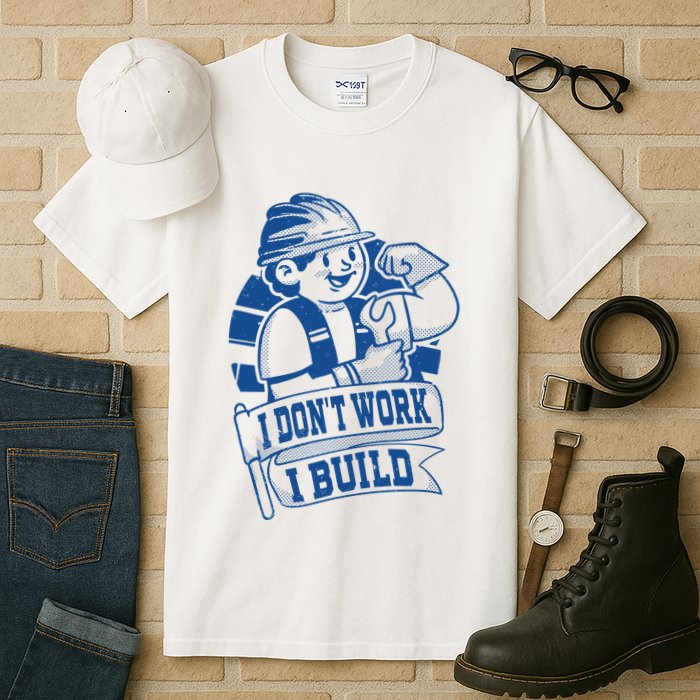 I Don't Work I Build Construction Worker Tall T-Shirt