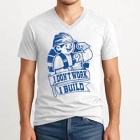 I Don't Work I Build Construction Worker V-Neck T-Shirt
