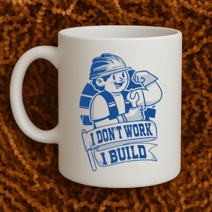 I Don't Work I Build Construction Worker Mug