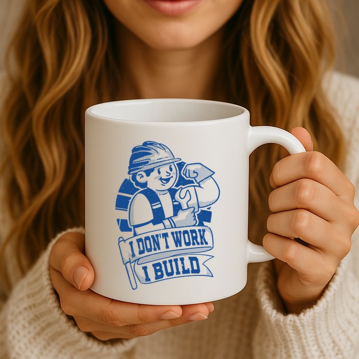 I Don't Work I Build Construction Worker Mug