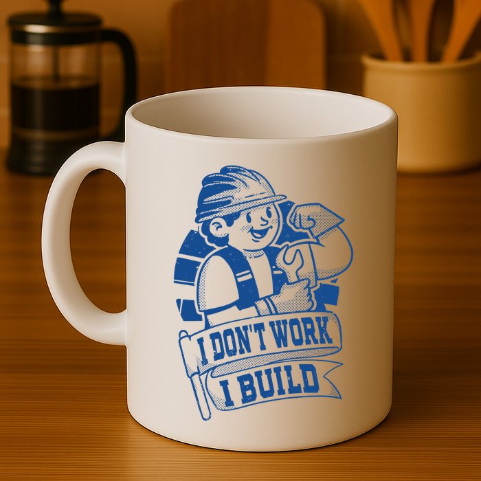 I Don't Work I Build Construction Worker Mug