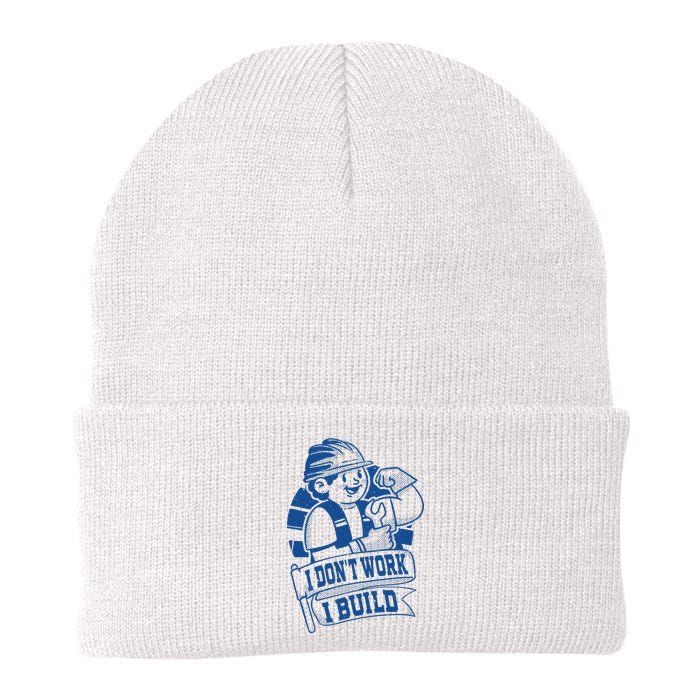 I Don't Work I Build Construction Worker Knit Cap Winter Beanie