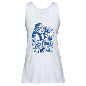 I Don't Work I Build Construction Worker Ladies Essential Flowy Tank