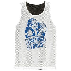 I Don't Work I Build Construction Worker Mesh Reversible Basketball Jersey Tank