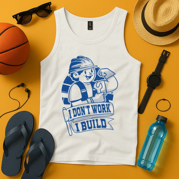 I Don't Work I Build Construction Worker Tank Top