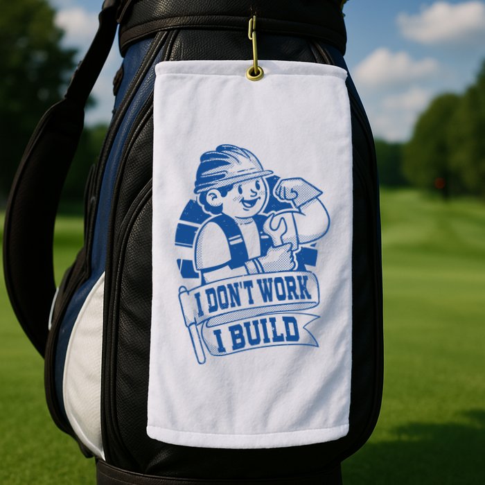 I Don't Work I Build Construction Worker Golf Towel