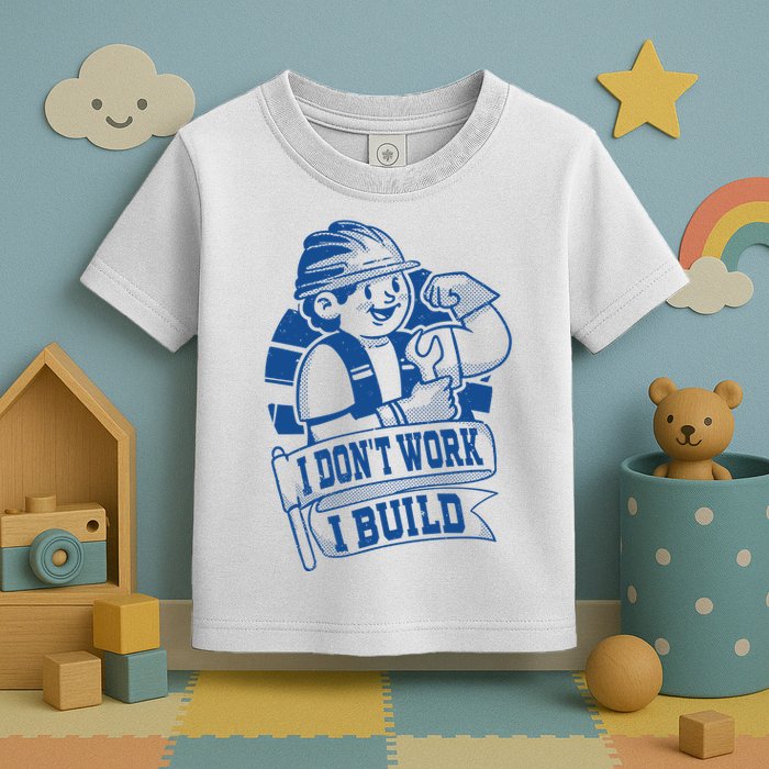 I Don't Work I Build Construction Worker Toddler T-Shirt