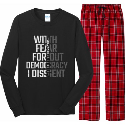 I Dissent With Fear For Democracy Long Sleeve Pajama Set