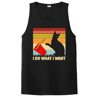 I Do What I Want Black Cat Outfit Vintage Cats Lover Meaningful Gift PosiCharge Competitor Tank