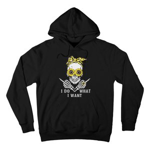 I Do What I Want Skull Sunflower Hoodie