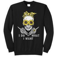 I Do What I Want Skull Sunflower Sweatshirt