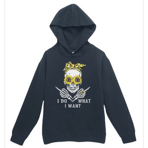 I Do What I Want Skull Sunflower Urban Pullover Hoodie