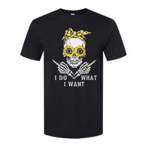 I Do What I Want Skull Sunflower Softstyle CVC T-Shirt