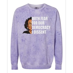 I Dissent With Fear For Our Democracy Justice Sotomayor Colorblast Crewneck Sweatshirt