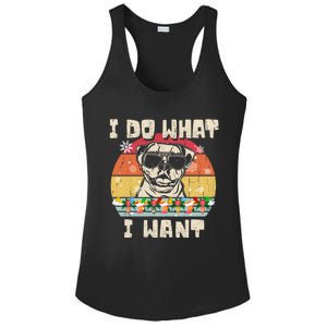 I Do What I Want American Bulldog Retro Christmas Style Gift Ladies PosiCharge Competitor Racerback Tank