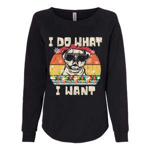 I Do What I Want American Bulldog Retro Christmas Style Gift Womens California Wash Sweatshirt