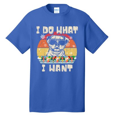 I Do What I Want American Bulldog Retro Christmas Style Gift Tall T-Shirt